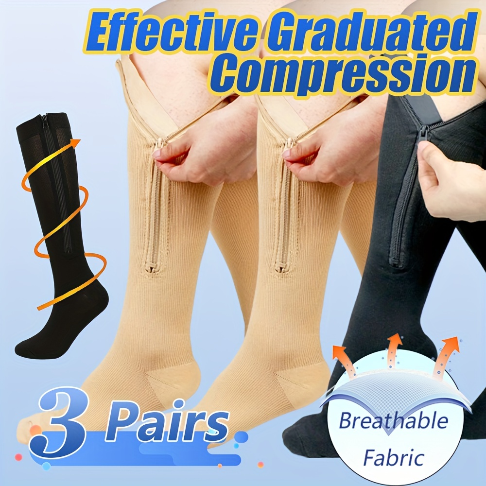 Compression Knee High Socks Zip Perfect Men Women! - Temu Canada
