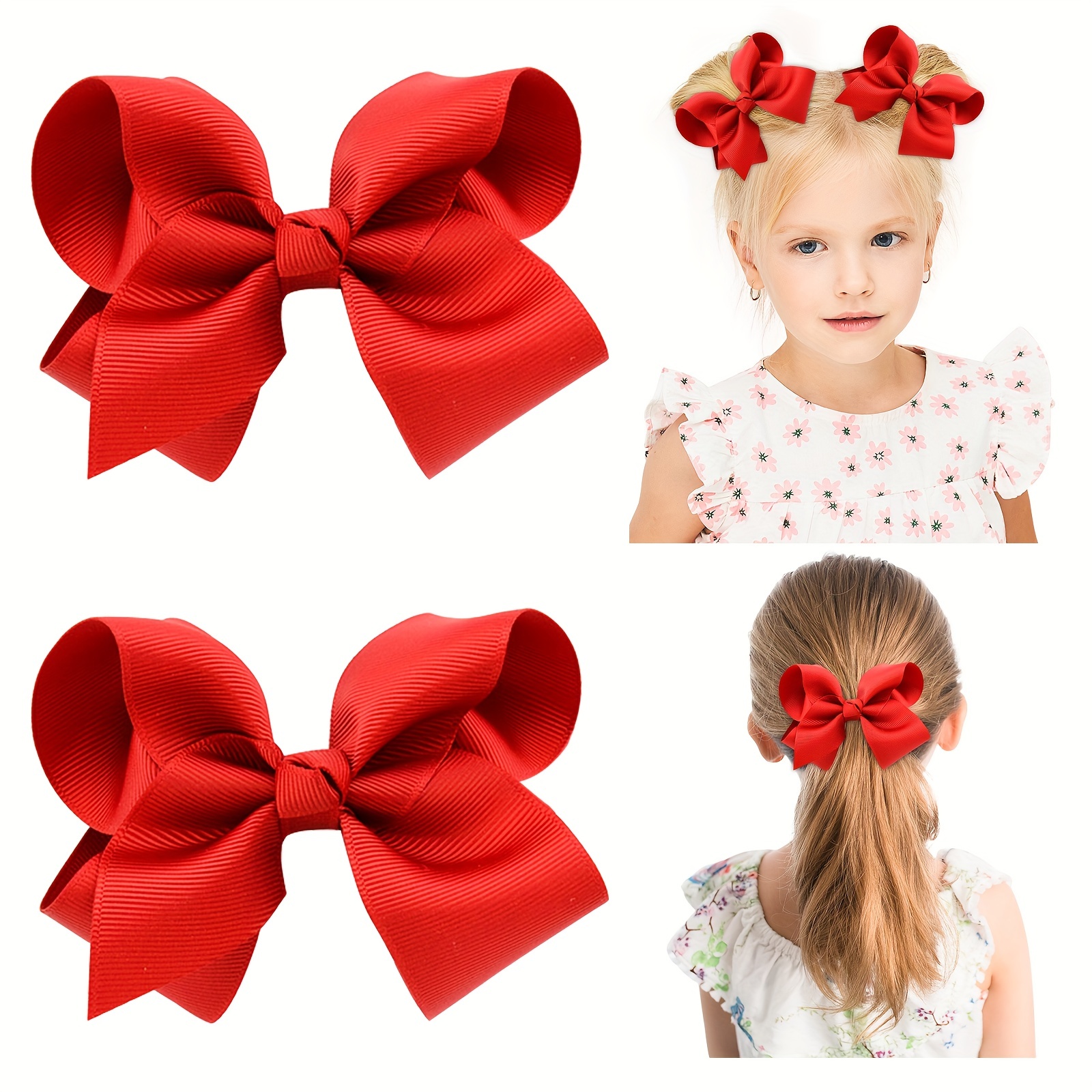 2PCS Red Velvet Hair Bows Hair Clips 5 Big Fall Alligator Clips Hair  Accessories for Women Girls Toddlers Kids 