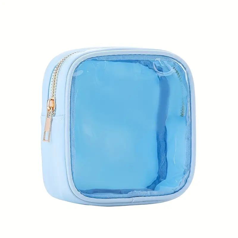  UIXIZQ Clear Mini Makeup Bag for Purse, Small Nylon&PVC  Cosmetic Travel Bag TSA Approved Toiletry Bag with Zipper, Preppy  Transparent Makeup Travel Bag Coin Purse for Women Men Girls(Mini-Purple) :  Beauty
