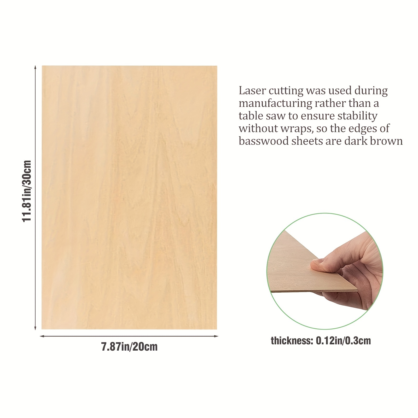 Basswood Sheets For Crafts Thick Plywood Sheets With - Temu