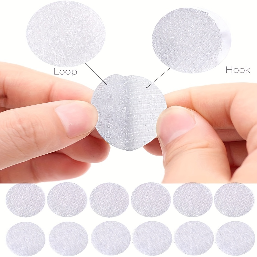 20mm White Round Coins Dots Self Adhesive Velcro Dots Hook and Loop 100PCS