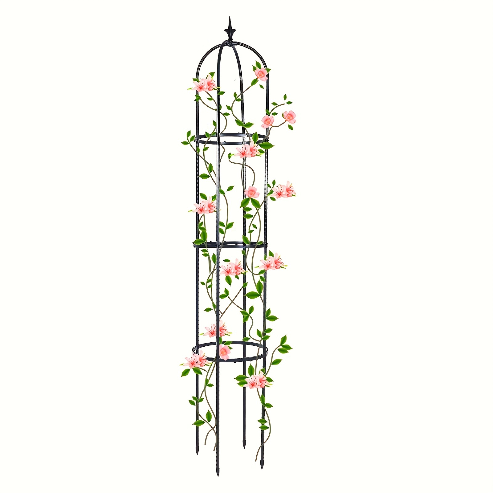 

1pc Tower Obelisk Garden Trellis Plant Support For Climbing Vines And Flowers Stands, Black Rustproof Lightweight Plant Tower, 58.8/10.9 Inch