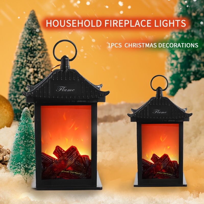 Christmas Decorations Mini Lantern Christmas Lanterns Decorative Christmas  Tree Home Decoration Lamp Simulated Small Lantern Flame Christmas