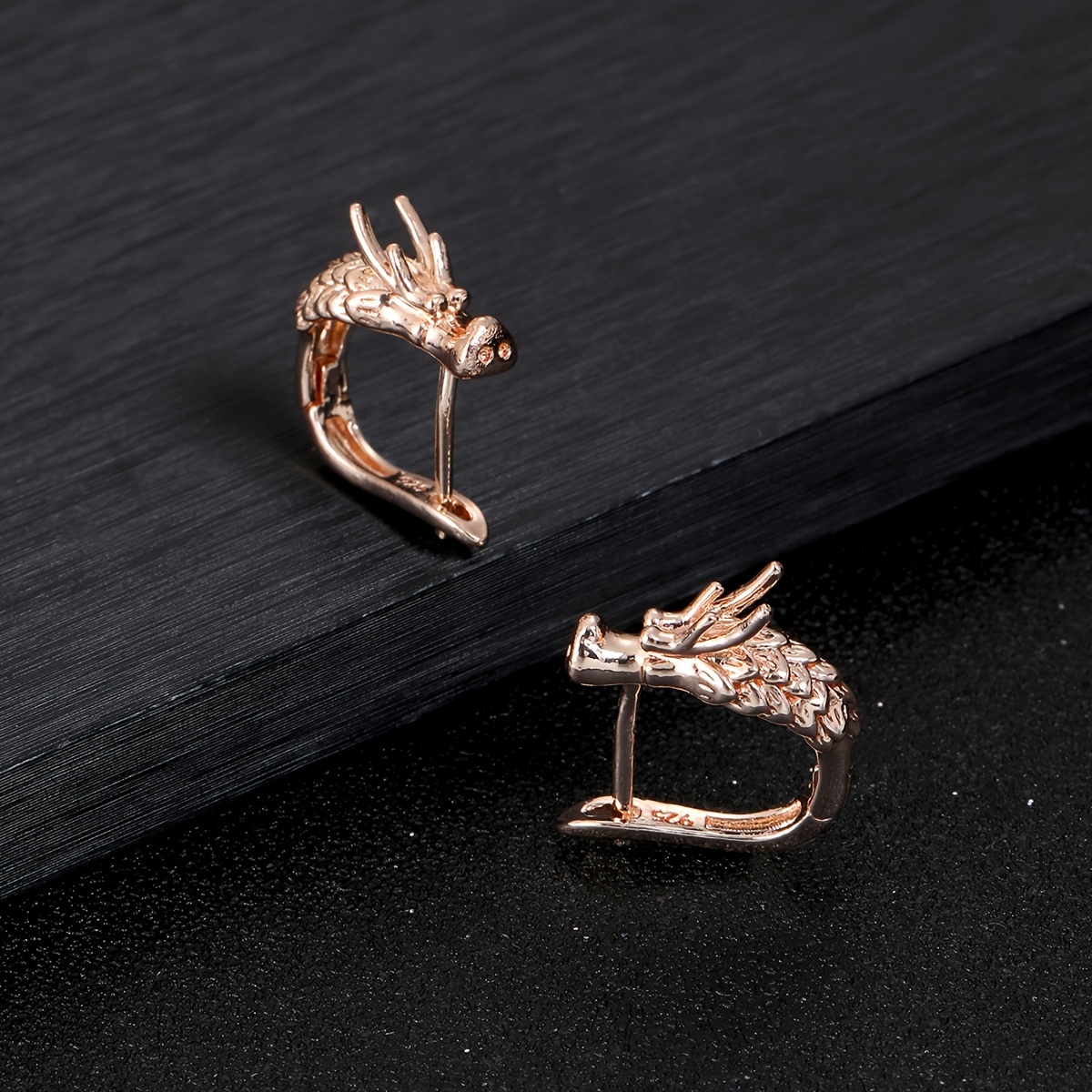 Men's Dragon Head Statement Stud Earrings Punk Style