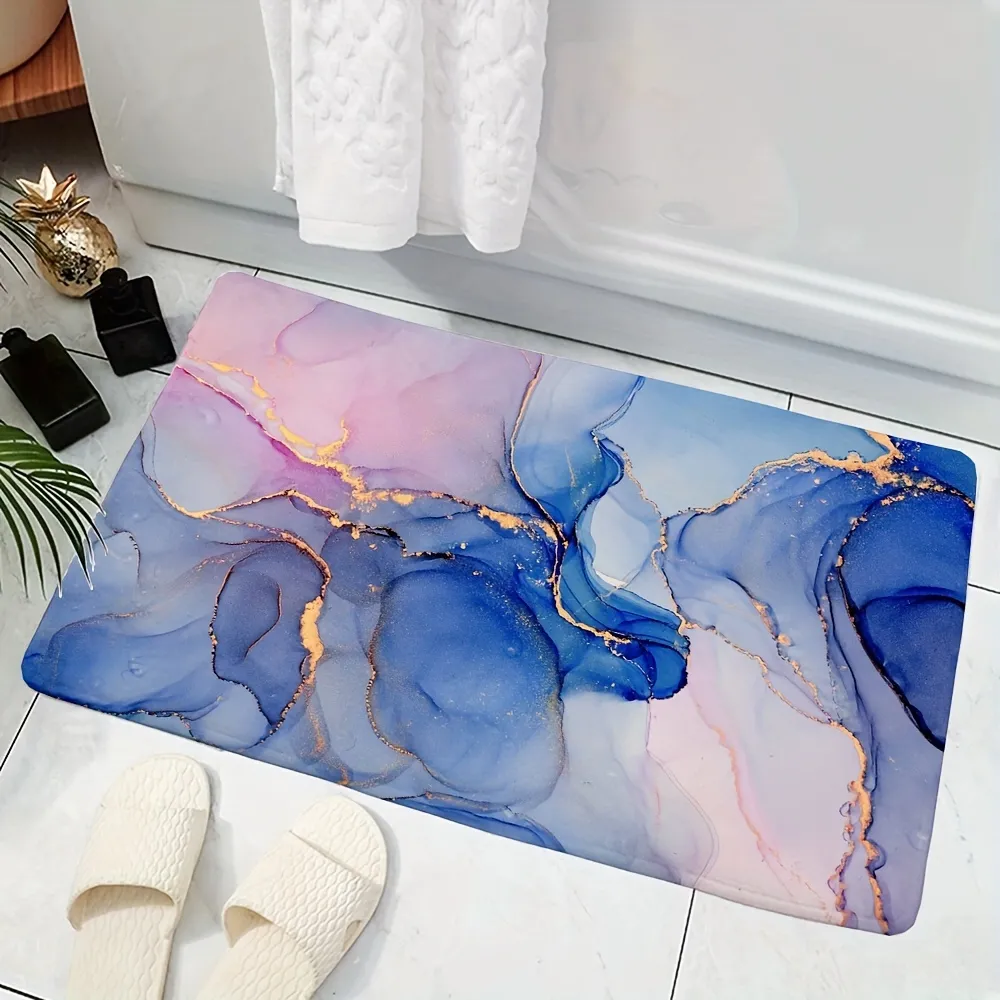 Memory Foam Bath Rug, Marble Pattern Soft Non-slip Absorbent Quick Drying Bath  Mat, Shower Carpet For Home Kitchen Bathroom - Temu