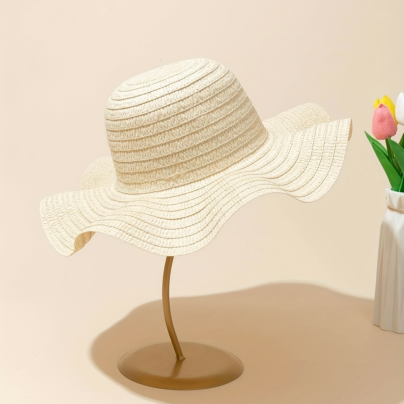 Stylish Wide Brim Straw Hat Perfect Sun Protection Women - Temu