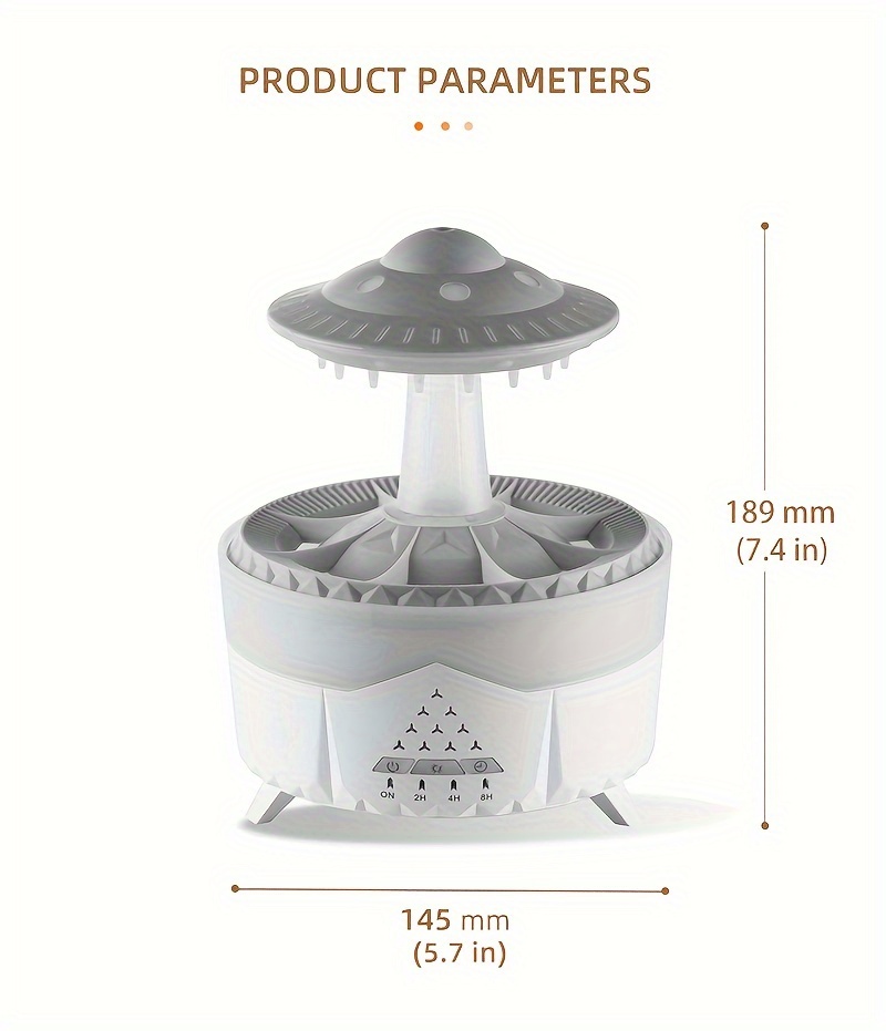 Humidificador de gota de agua de simulación, difusor de aroma, atomizador de pulverización inteligente de gran capacidad para el hogar detalles 16