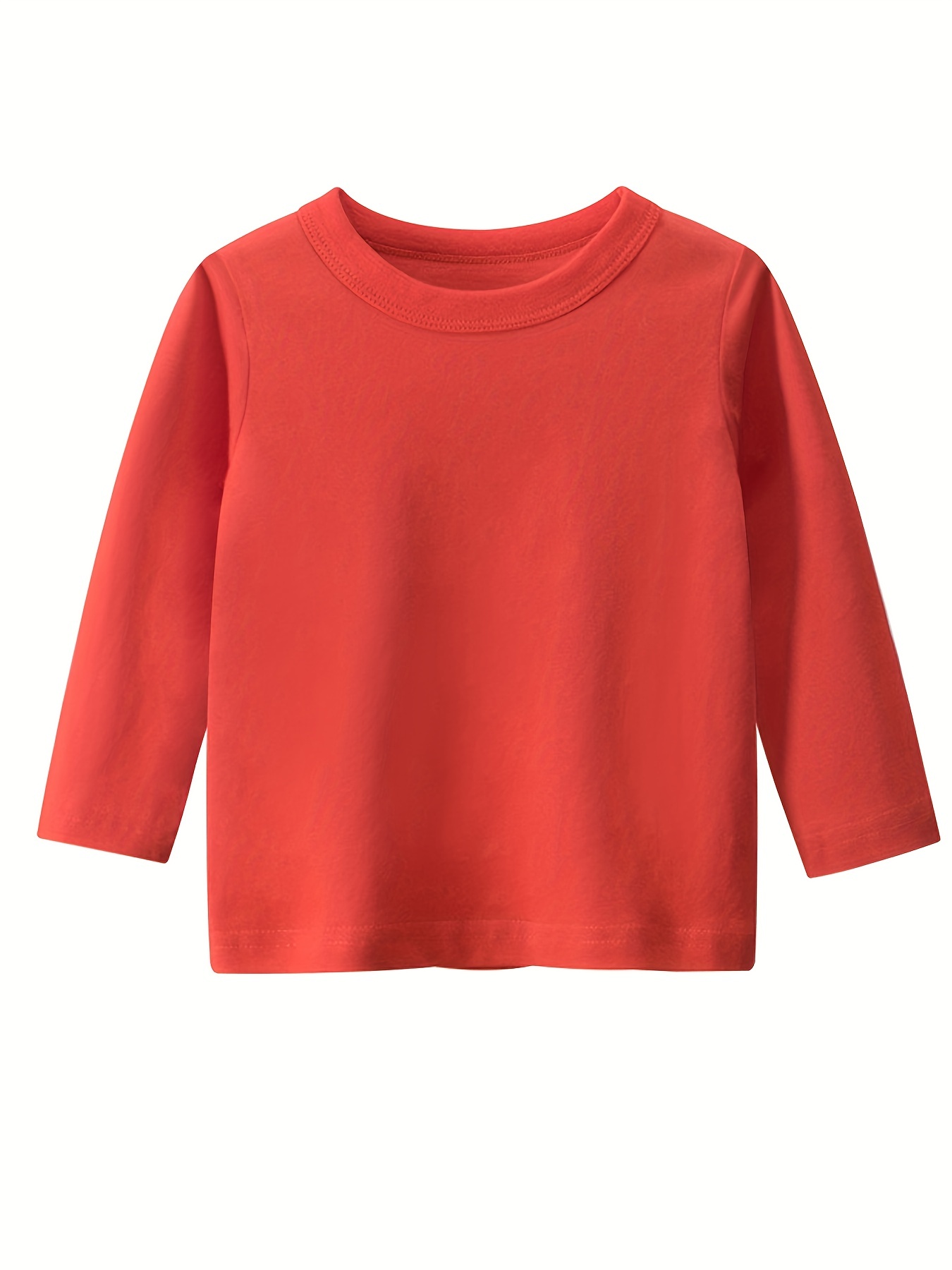 3pcs Girls All-match Solid Long Sleeve Undershirts, Toddler's Crew Neck  Casual T-shirts Blouses