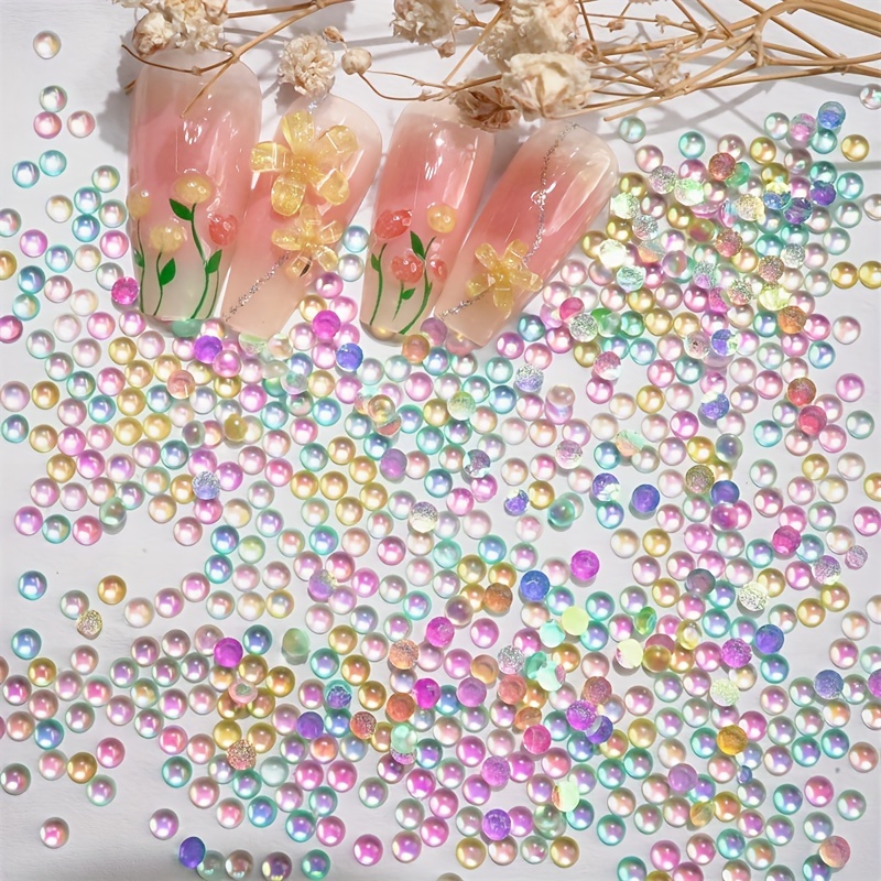 3d Mixed Color Flatback Crystal Beads Acrylic Nails Flatback Rhinestones  Aurora Mermaid Beads Nail Charms Jewelry Nail Accessories Crystal Nail Gems  Nail Art Decoration For Diy Nail Crafts Clothes Decoration - Temu