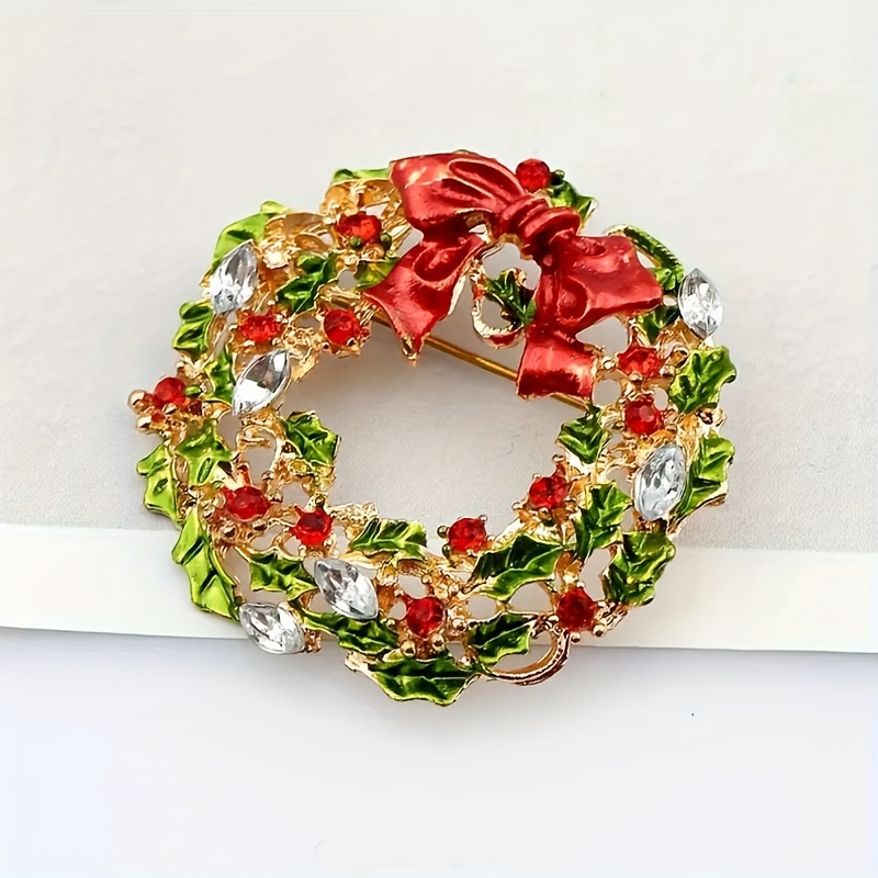 creative colorful christmas brooch pin exquisite ornaments jewelry for women christmas gift details 4