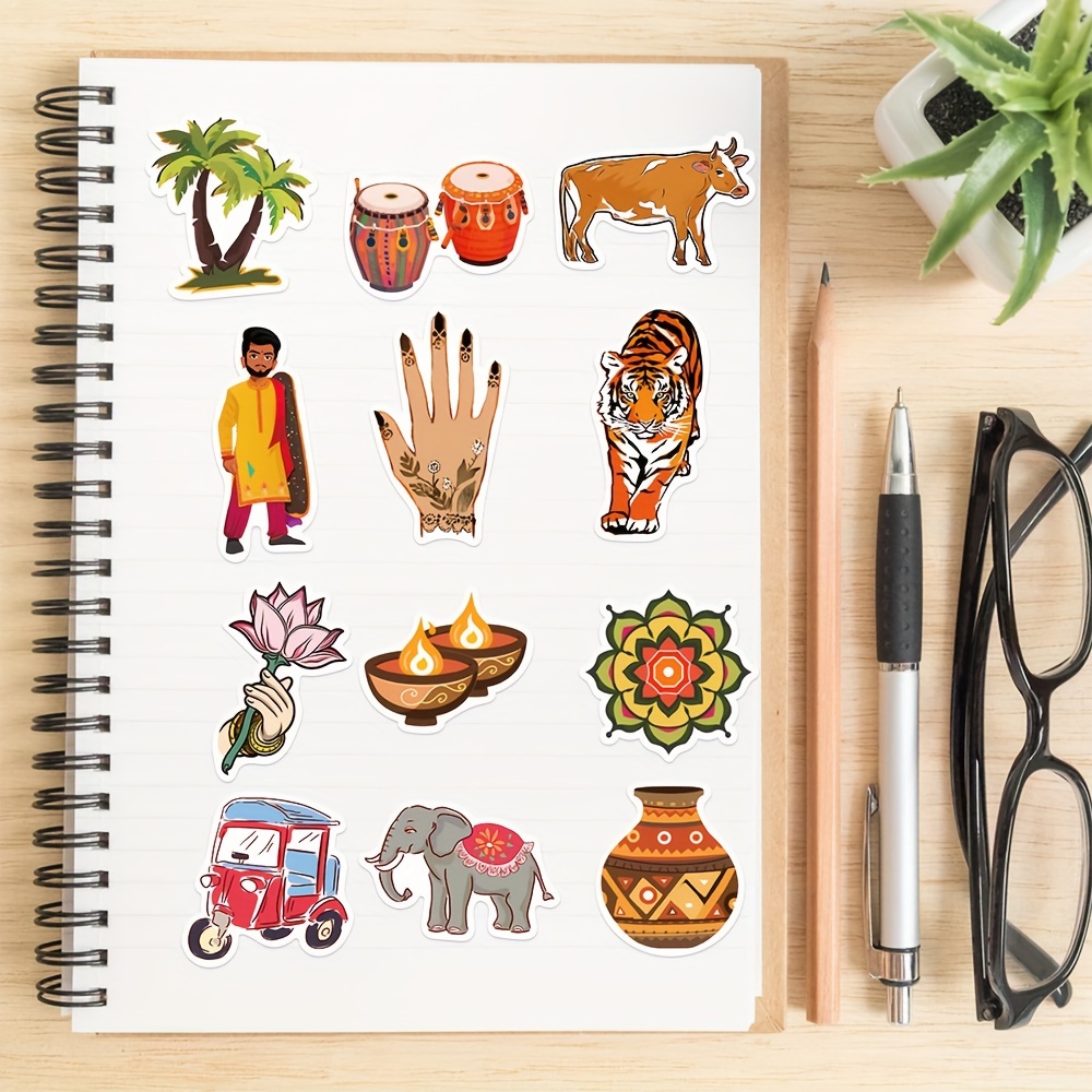 India Travel Scrapbook Stickers