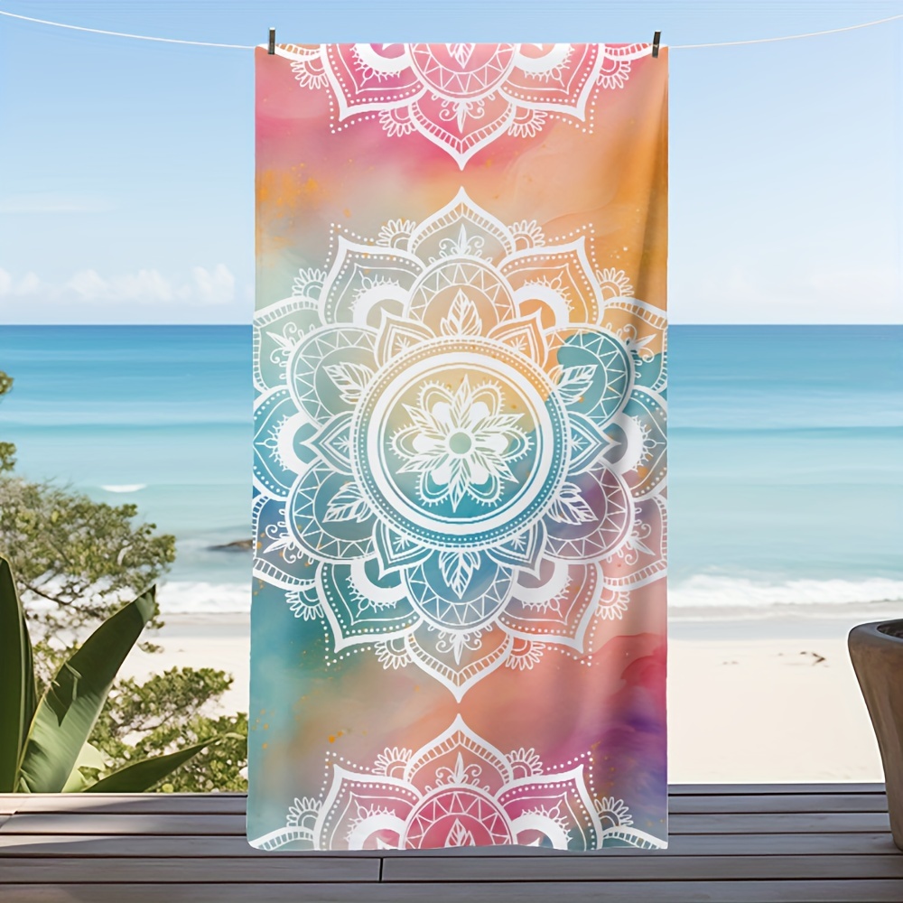 

1pc Colorful Floral Beach Towel, Super Soft Thickened Camping Towels For Women, Quick Dry Ultra Absorbent Super Soft Summer Beach Blanket Outdoor Pool Travel Swimming Towel