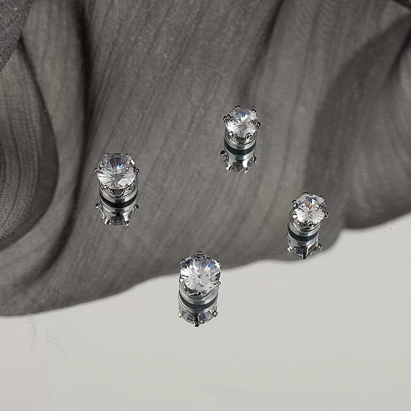 Magnetic Artificial Diamond Stud Earrings for Men