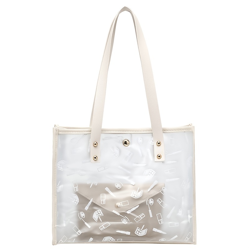 Fashion Clear Straw Beach Shoulder Bags Designer Pvc Jelly Tote