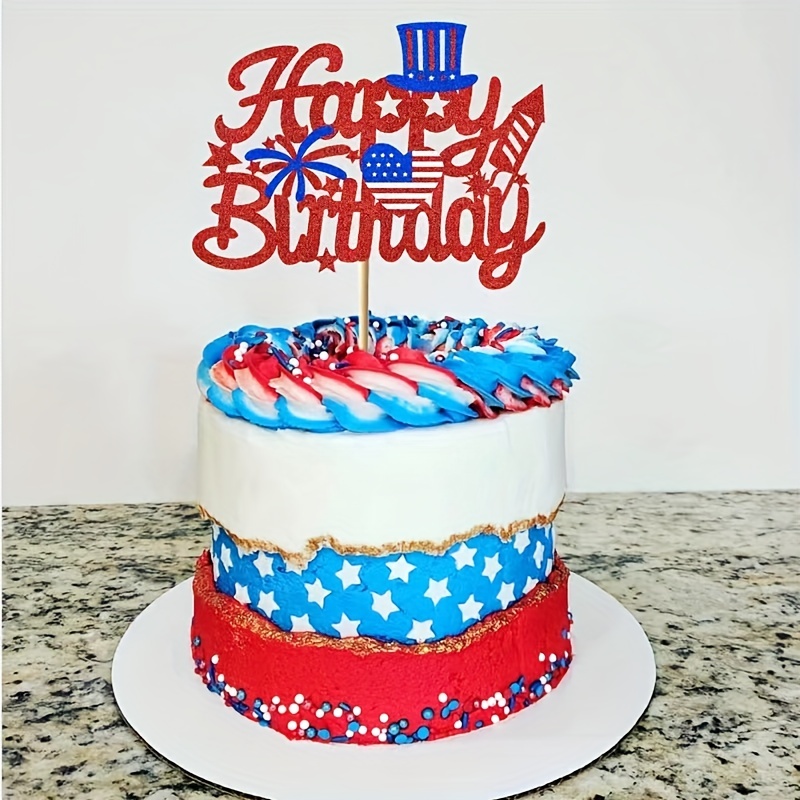 Amazon.com: Independence Day Birthday Cake Decoration 4th of July Independence  Day Patriotic National Day Theme for Kids Boy Girl Men Women Happy Birthday  Party Supplies : Grocery & Gourmet Food