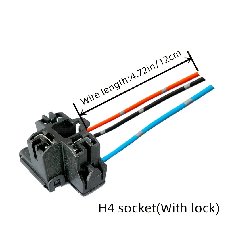 9003/H4 Headlamp Connector Power Socket HS1 Bulb Socket High Temperature  Resistant Ceramic Socket Copper Wire Copper Terminal Length 12cm 1pc/pack
