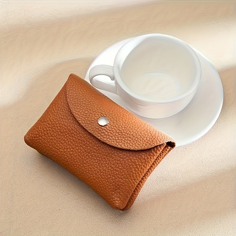 Mini Genuine Leather Coin Purse, Foldable Credit Card Holder, Vintage Wallet  Storage Bag With Kiss Lock - Temu