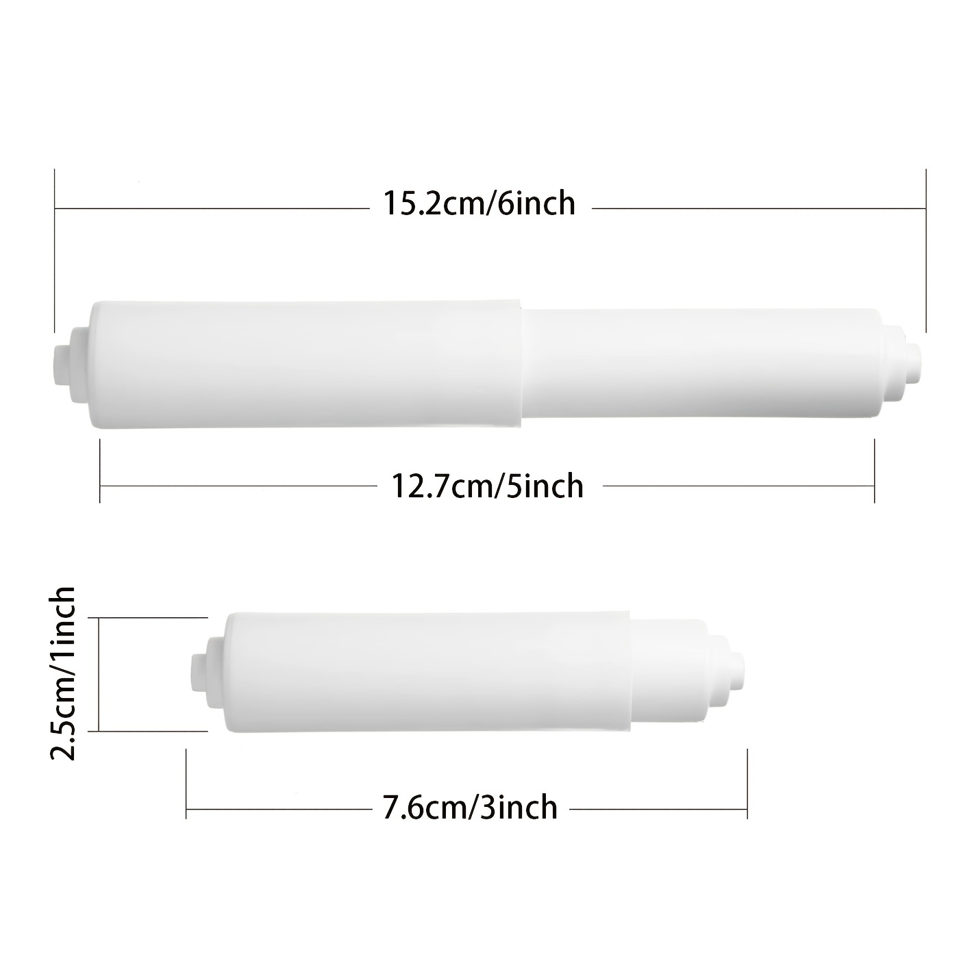 White Toilet Paper Holder Spring Loaded Roller Replacement - Two Pack