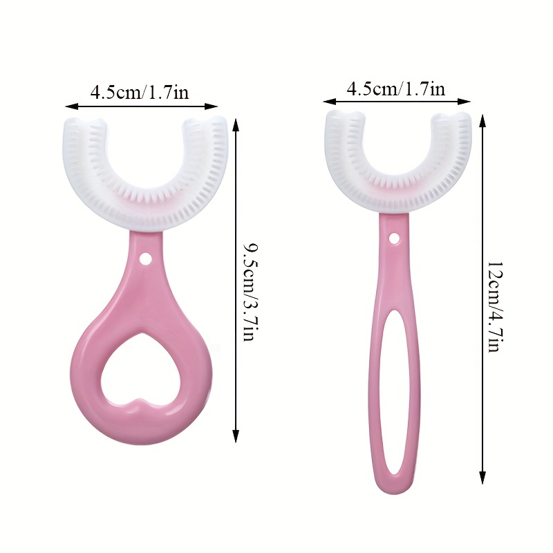 U Shaped Kids Toothbrush, Two Colors, Fun Design for Fast Brushing