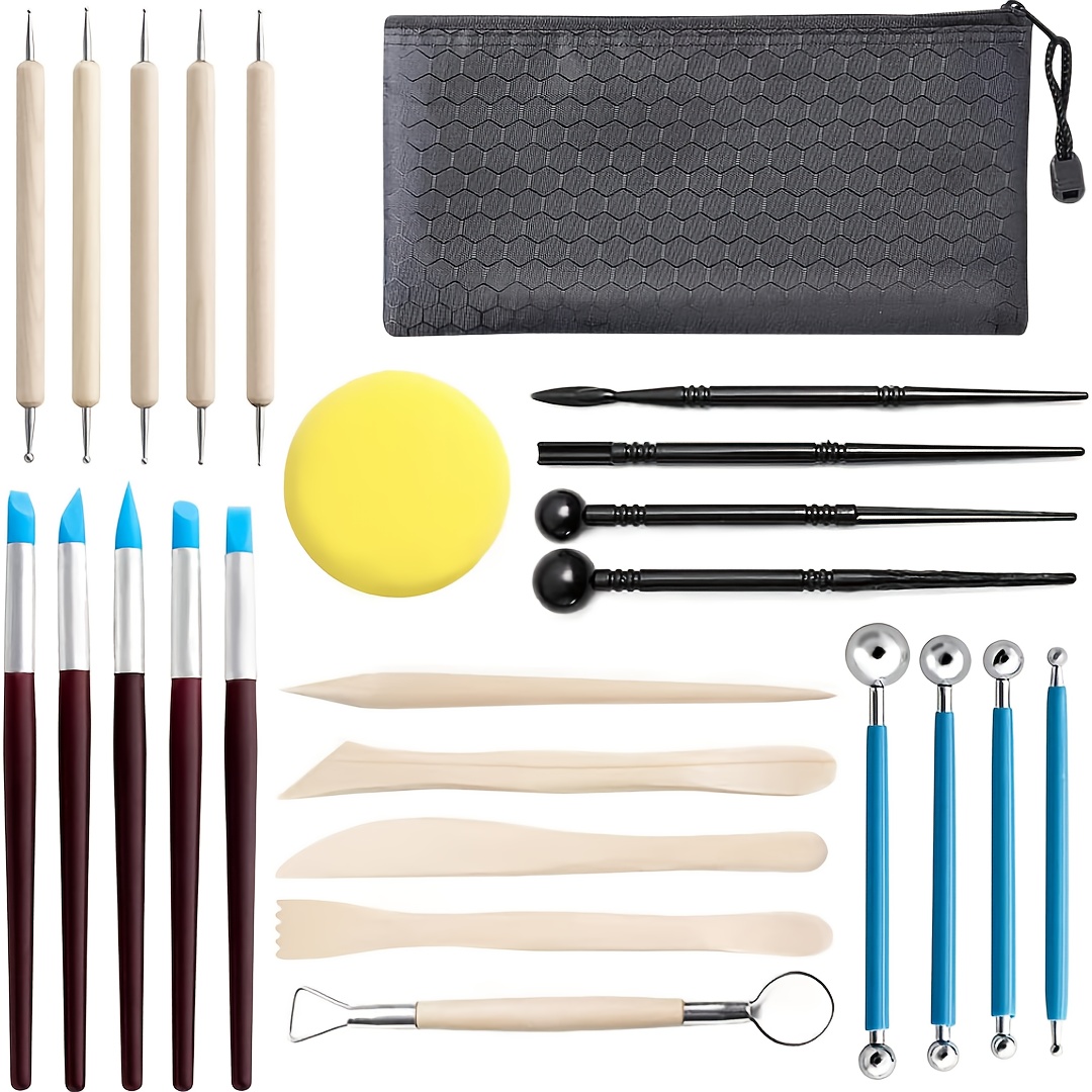 22pcs Clay Sculpting Tools Kit Clay Modelling Tools Wooden Polymer