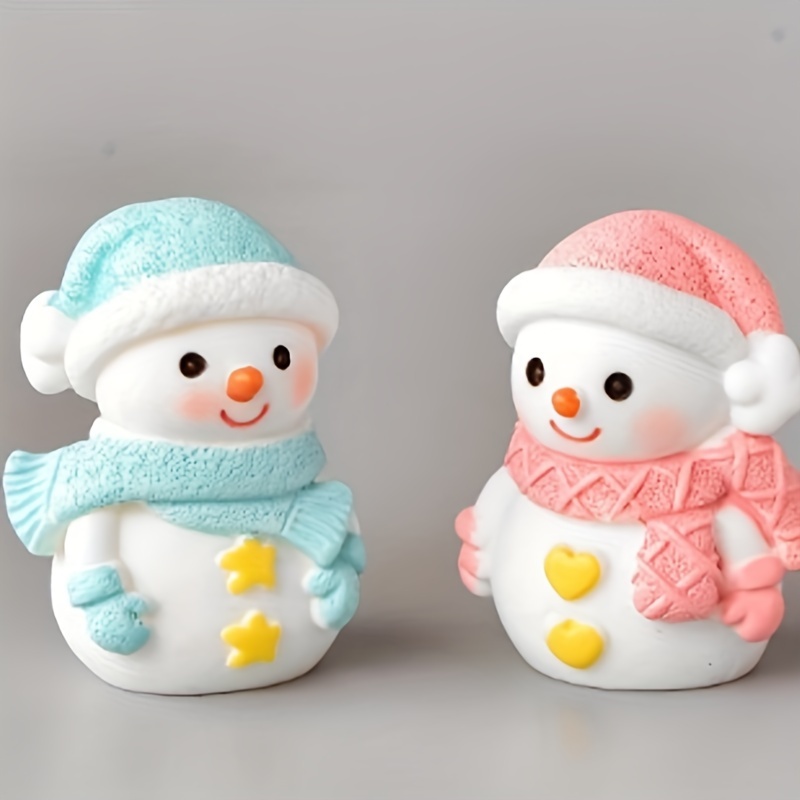 Christmas Small Ornaments Christmas Resin Snowman Set - Temu