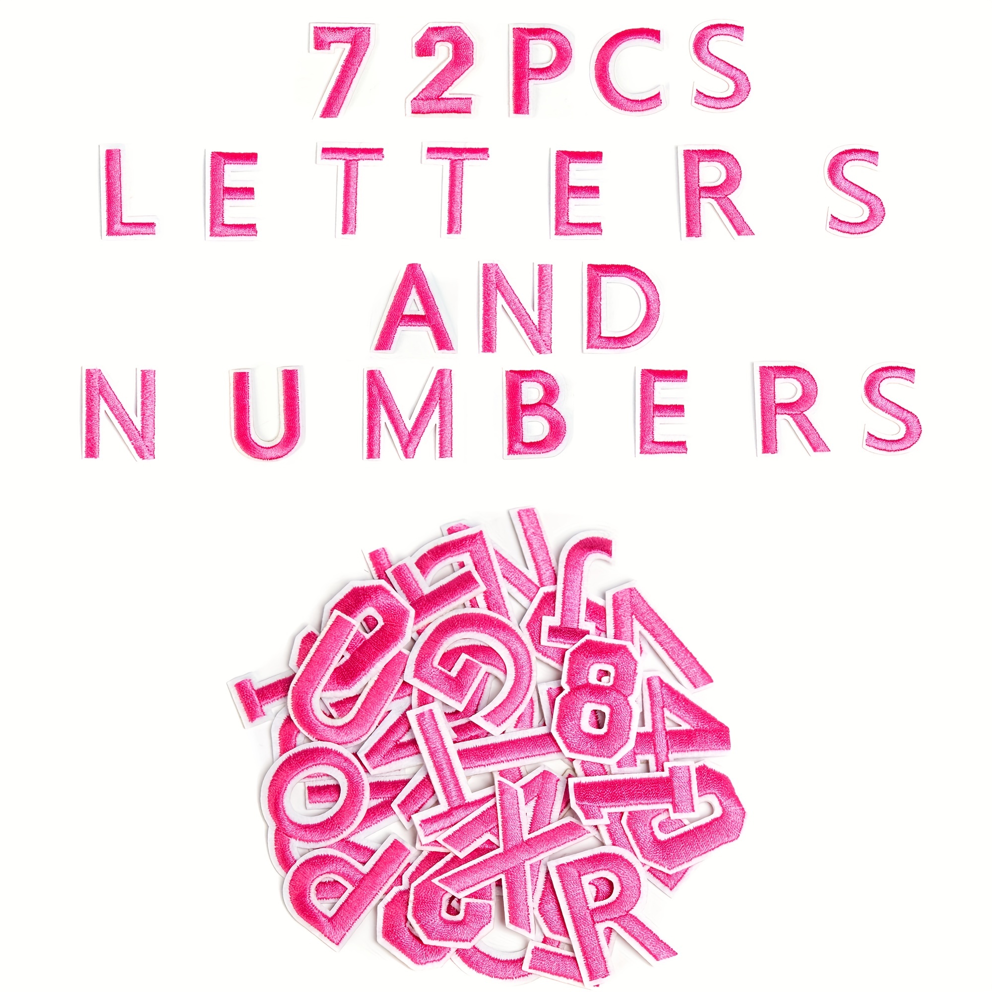 Numbers 1.25 Pink Iron on Applique/embroidered Patch 