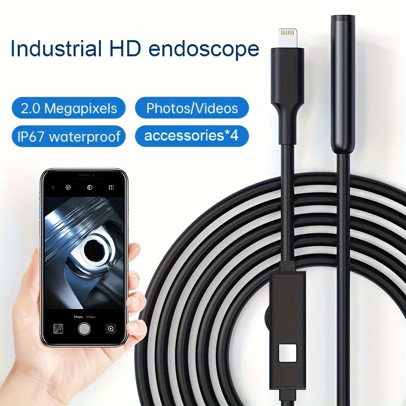 Endoscope 1pc, Caméra Endoscopique Avec Lumière, Endoscope Étanche
