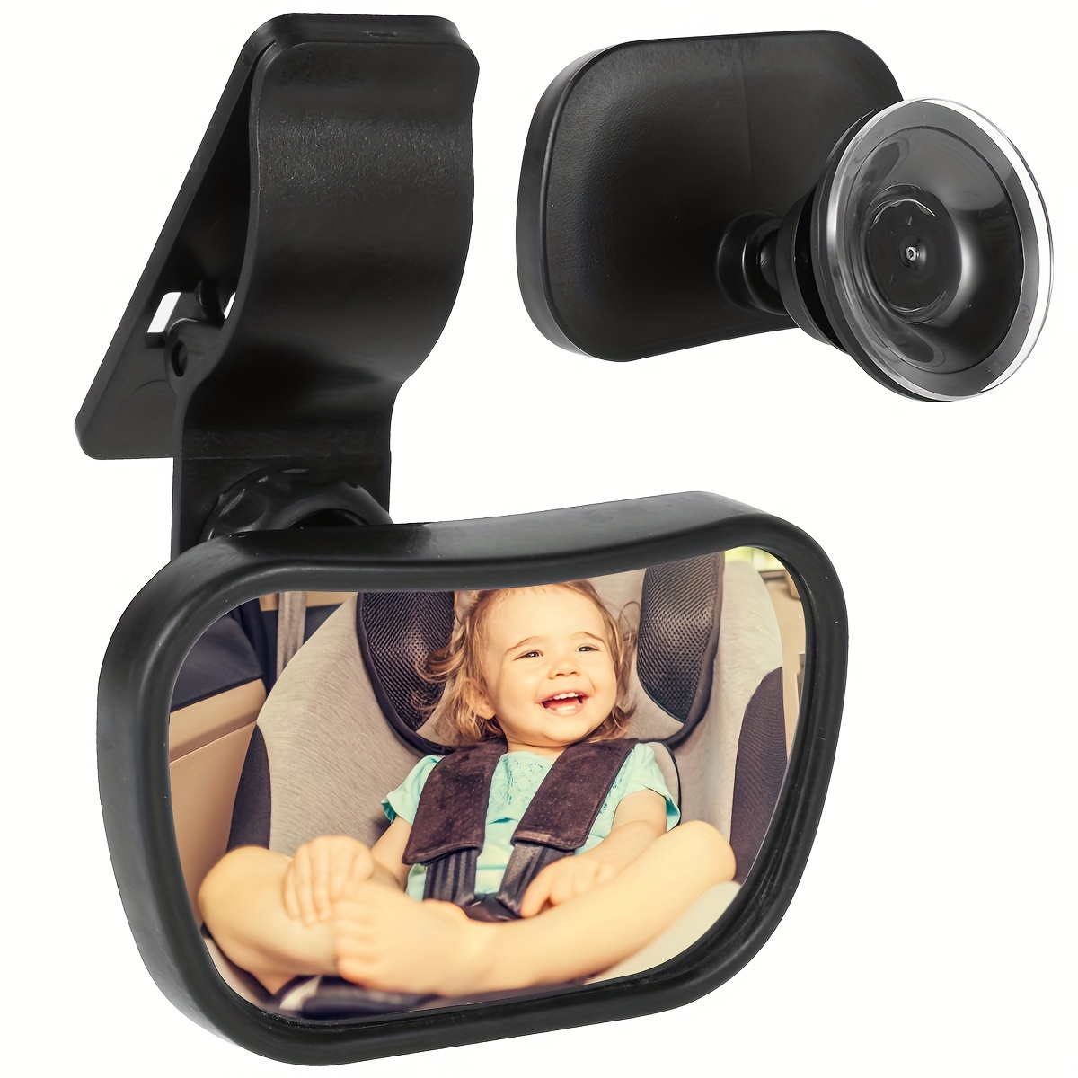 Espejo de coche para bebé, espejo grande de seguridad para asiento de  automóvil para niños con amplia visión cristalina, inastillable y seguro