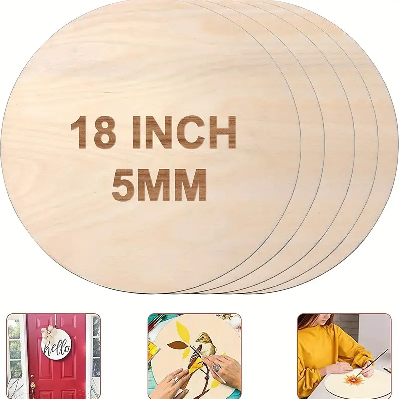 Pieces Wooden Circles With Holes Round Wooden Discs - Temu