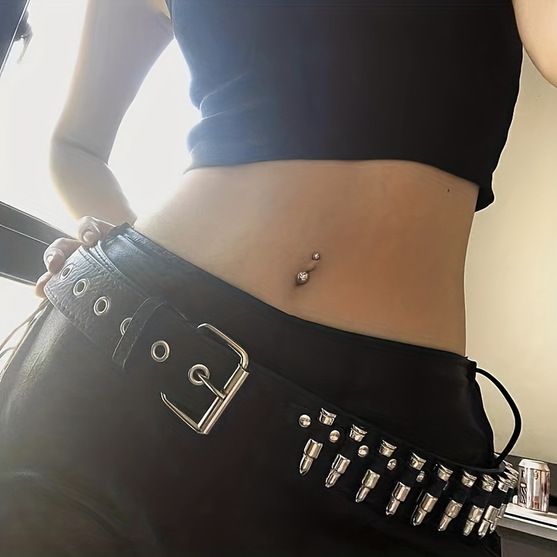 Leather belt with piercing