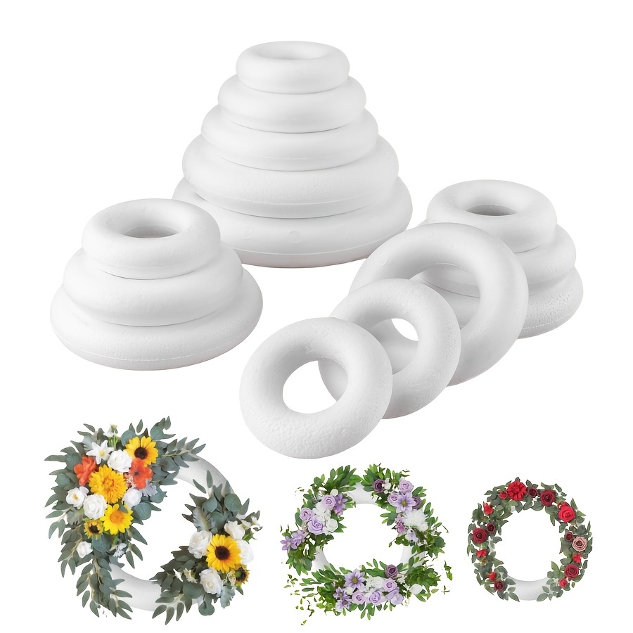 Foam Wreath Form, 12 Inch, Large Foam Ring, Foam Circle, Polystyrene Foam,  Round Foam for Crafts, Wreath Form for Crafts