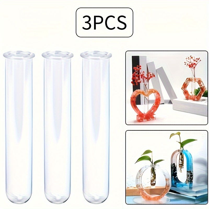 

3pcs Acrylic Hydroponic Planter Tubes - Transparent Vases For Indoor Gardening