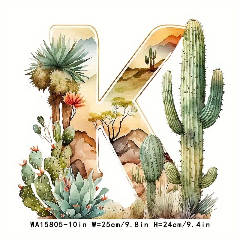 Visual Design Of Desert Cactus A z Alphabet Iron On Transfer - Temu