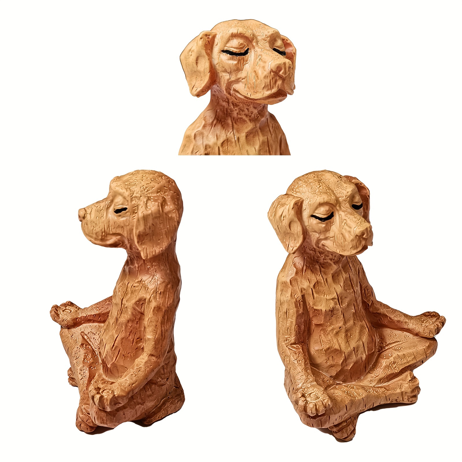 1pc Meditation Dog Statue, Yoga Pose Dog, Garden Home Decor, Labrador  Imitation Wood Carving Dog, Praying Zen Buddha Statue, Art Sculpture Craft  Gift