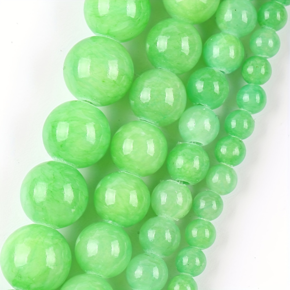 10mm Green Granny Smith Round Beads for Bracelets, Craft, or DIY projects.