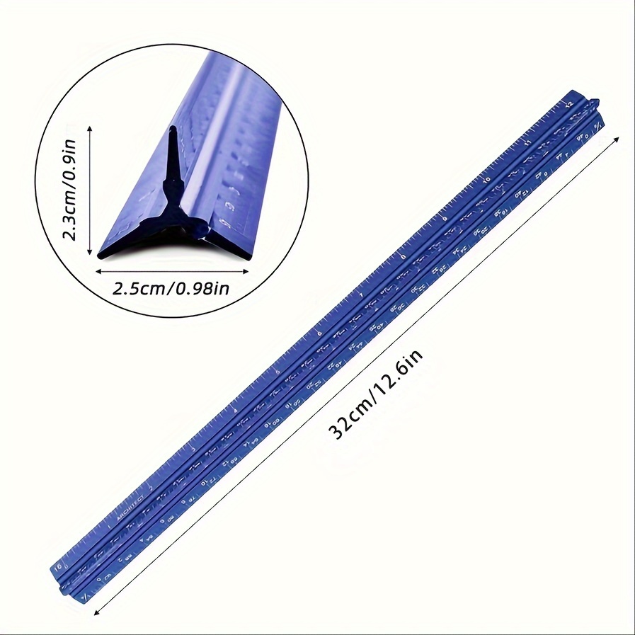 12 Inch Architectural Scale Ruler, 12 Aluminum Architect Scale, Triangular  Scale, Scale Ruler, Triangle Ruler, Drafting Ruler, Architect Ruler, Metal Scale  Ruler, Architecture Ruler(blue), Shop Now For Limited-time Deals