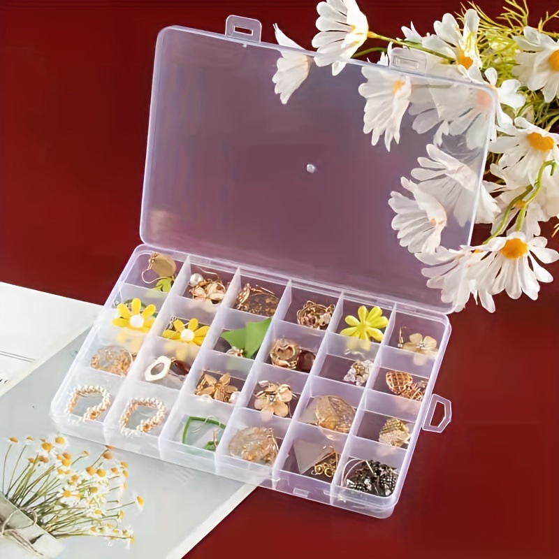 1pc 15 Girds Clear Large Plastic Organizer Box with Dividers Bead for  Jewelry Box Craft Storage