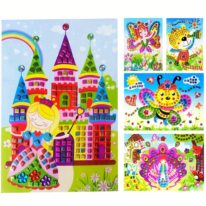 DIY Diamond Crystal Painting Stickers: Mosaic Art Kit for Kids -  Educational Cartoon Puzzle Art