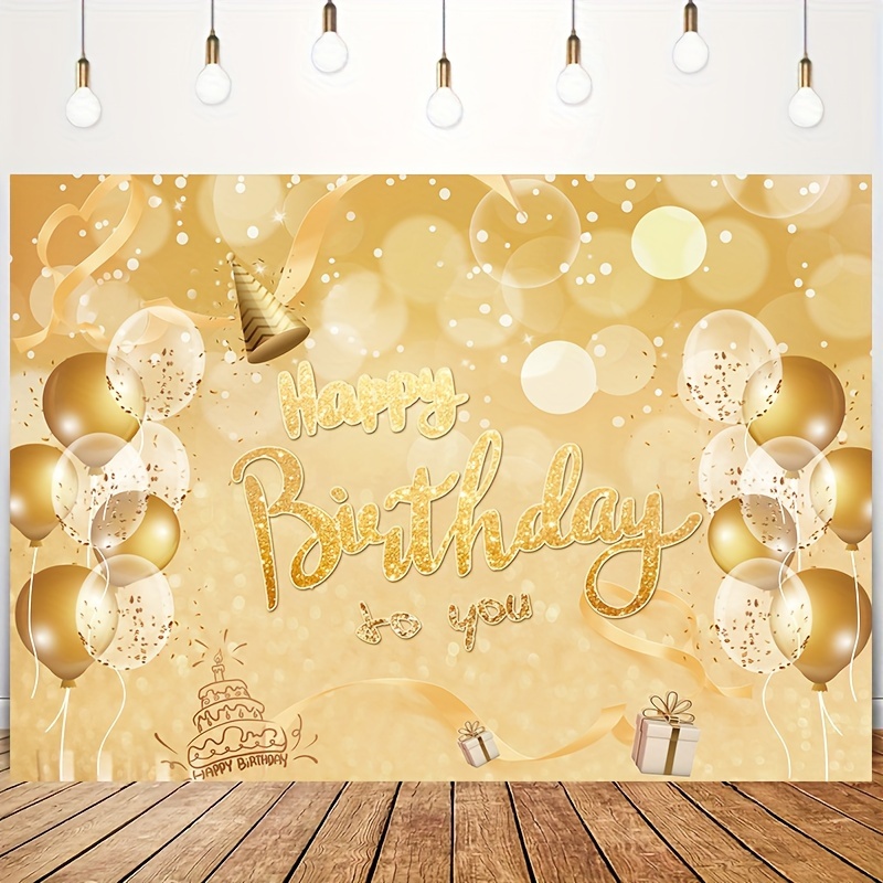Toile de Fond « Happy Birthday » dorée et Noire 7x5FT Ballon doré à  Paillettes pour Adultes - Toile de Fond pour Photographie pour Enfants,  Hommes