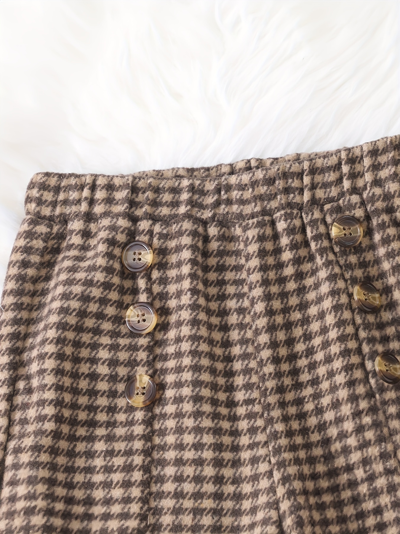 Tween Girls Retro Jacquard Plaid Flare Pants