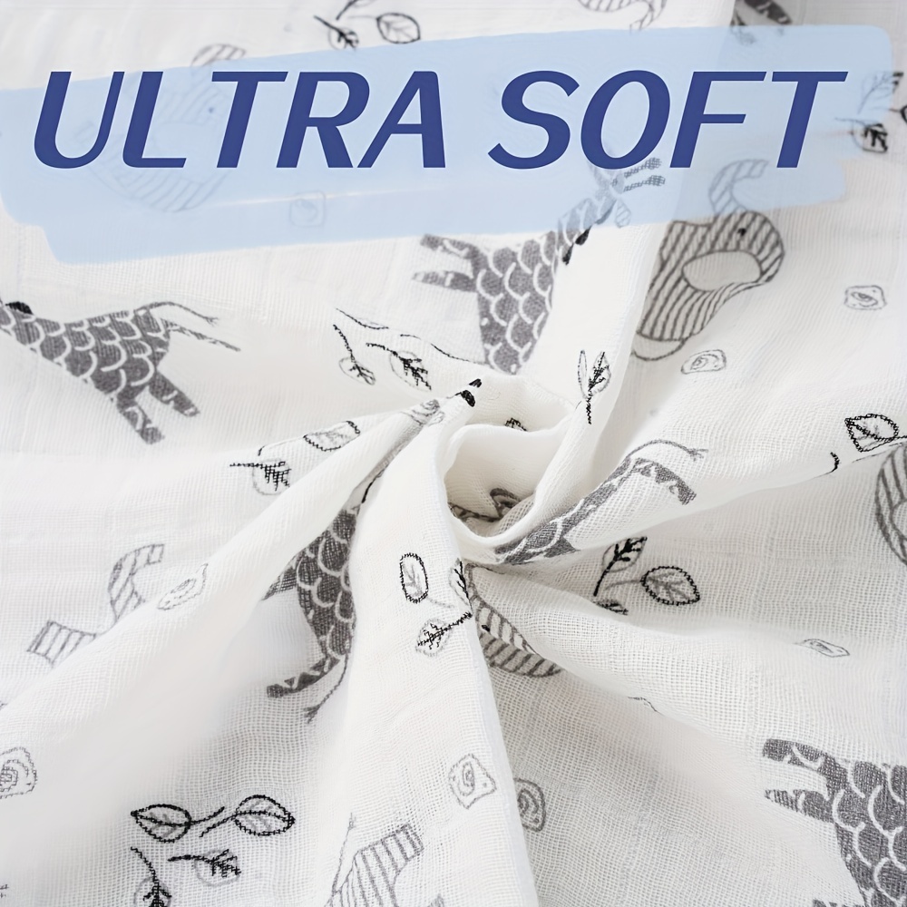 Muslin Baby Bath Towel & Swaddle Blanket, Organic 2-Layer