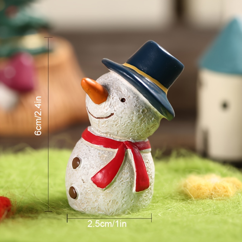 Christmas Decoration Santa Claus Snowman Mini Home Landscape Decoration  Snow Resin Craft Gift Mini Statue Accessories DIY