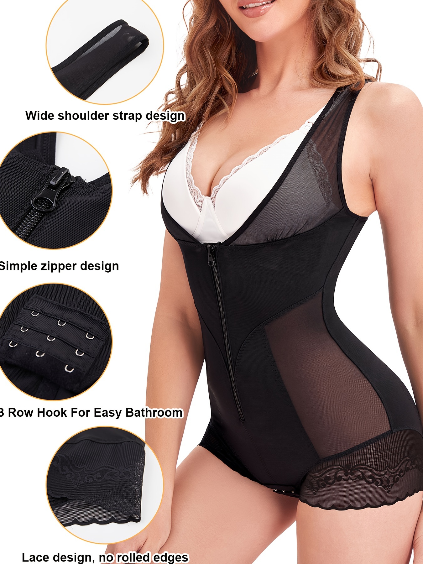 Thin Body Shapers With Side Zipper Seamless Slimming Shapewear Open Girdle  Waist Tummy Hip Lifting Bodysuits Butt Lifter Trainer
