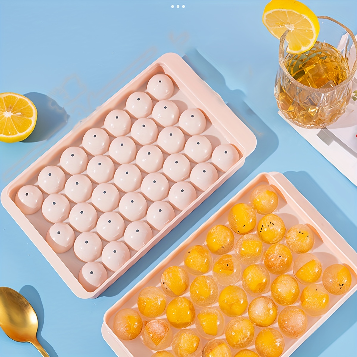 Ice Ball Tray With Lid Plastic Ice Cube Mold Refrigerator - Temu