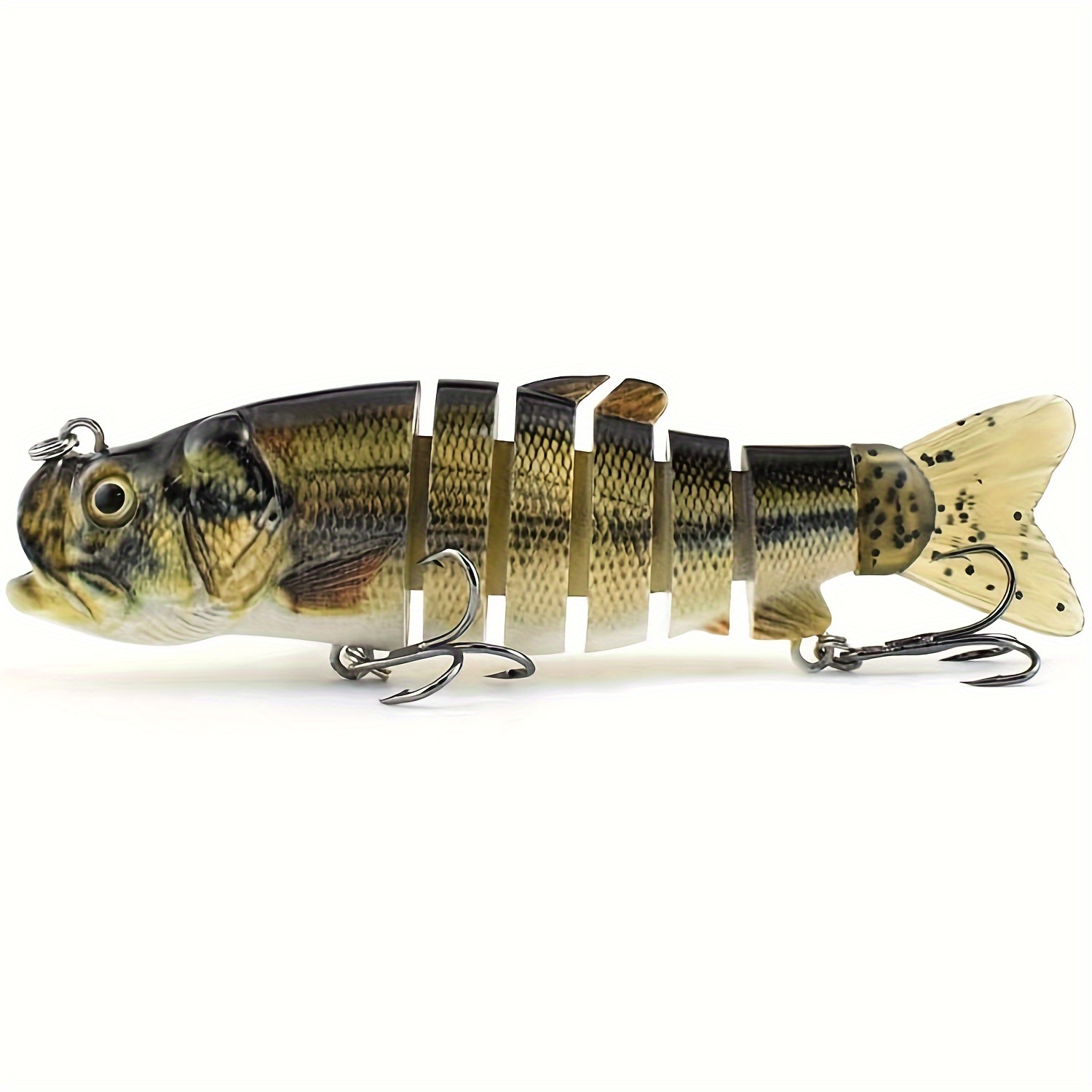 7.87inch/3.97oz Bionic Trout Fishing Bait With Mouth-Opened Design,  Segmented Swimbait With Soft Tail For Freshwater And Saltwater