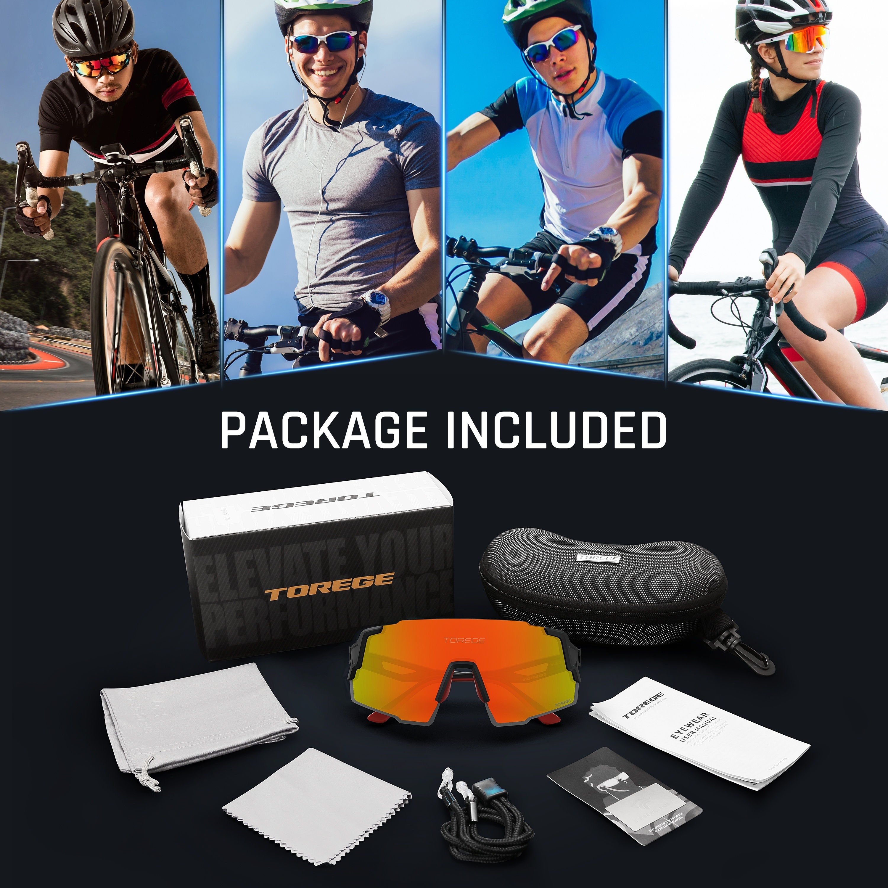 Buy TOREGE Polarized Sports Sunglasses with 3 Interchangeable