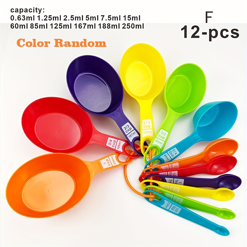 Kitchen Accessories Gadgets Baking Tools Colorful Set of 5  1.25/2.5/5/7.5/15 ml Plastic Measure Spoon