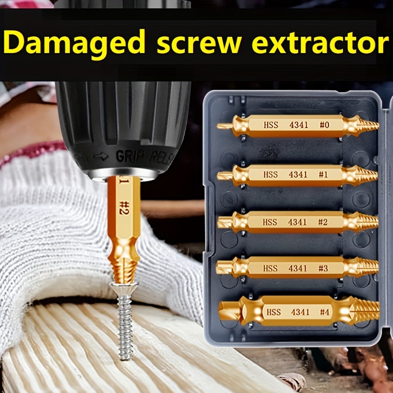 Damaged Screw Extractor Set HSS Drill Bit Stripped Broken Remover Small  Easily Quickly Take Out Kit Easy Demolition Power Tools - AliExpress