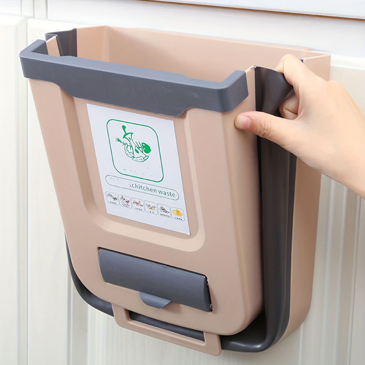 Foldable Trash Wall mounted Kitchen Waste Bin Cabinet Door - Temu