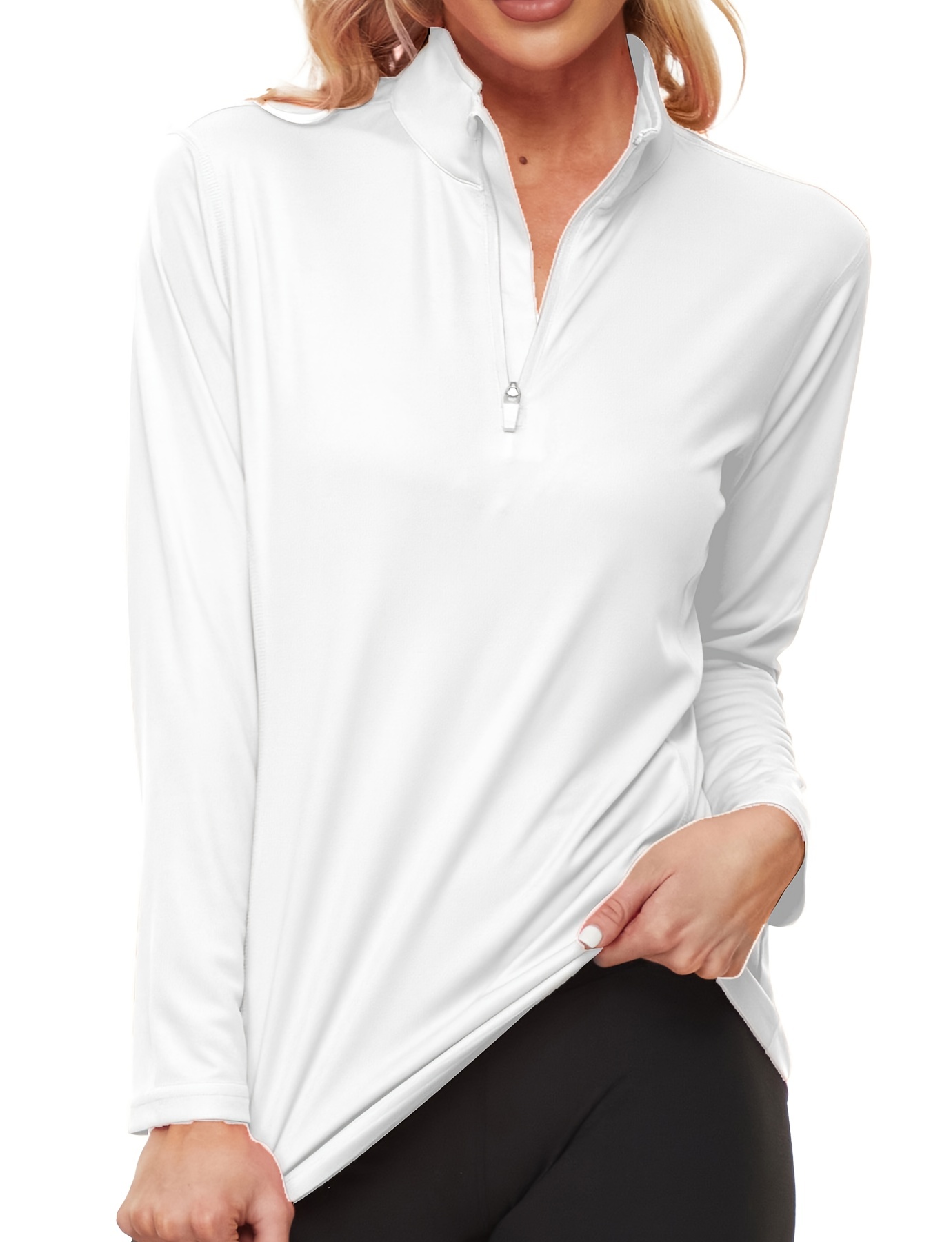 Women's Sun Protection Clothing Upf 50+ Zip Long Sleeve - Temu